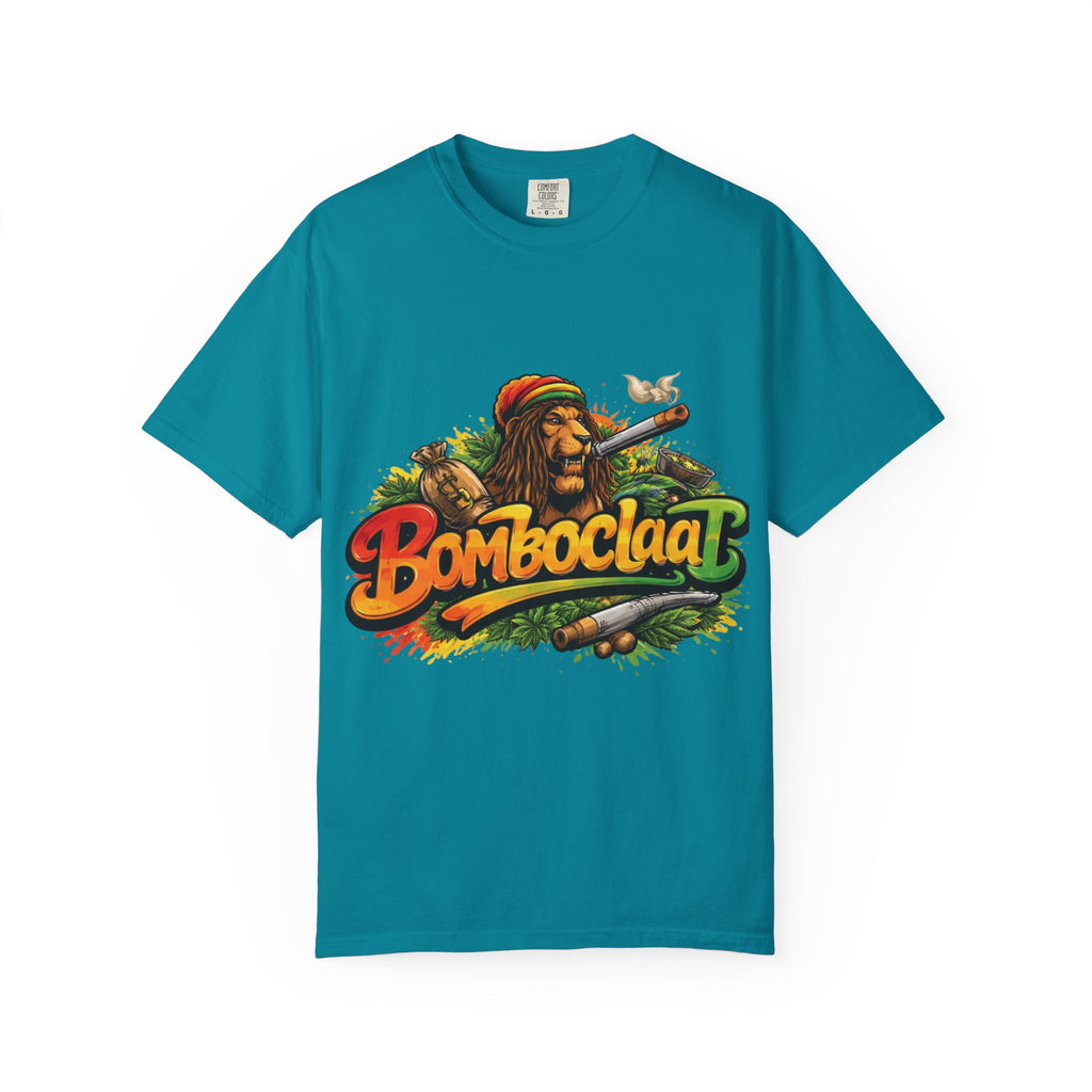 Rastafarian Lion with 'Bomboclaat' Graphic T-Shirt | Reggae Vibe