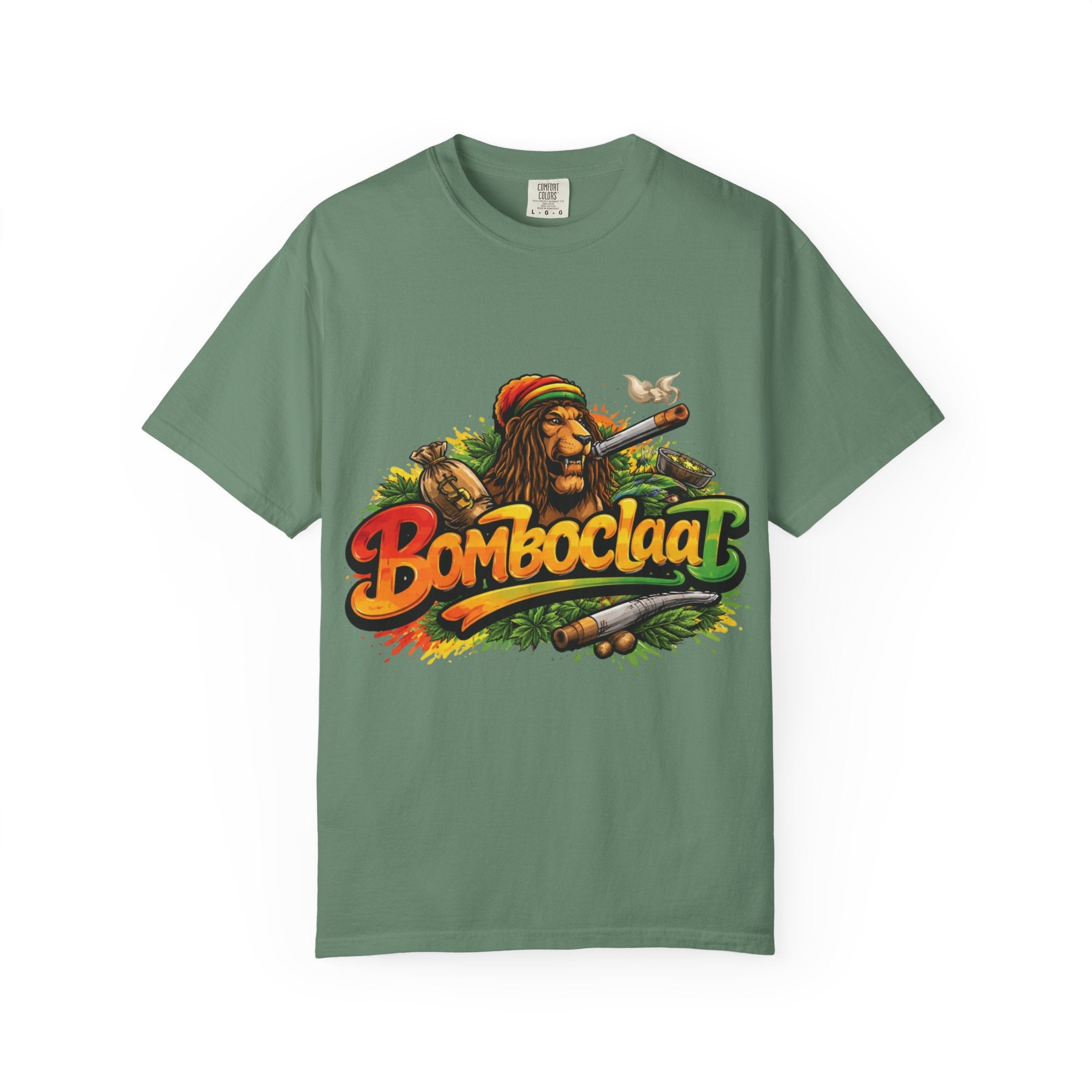 Rastafarian Lion with 'Bomboclaat' Graphic T-Shirt | Reggae Vibe