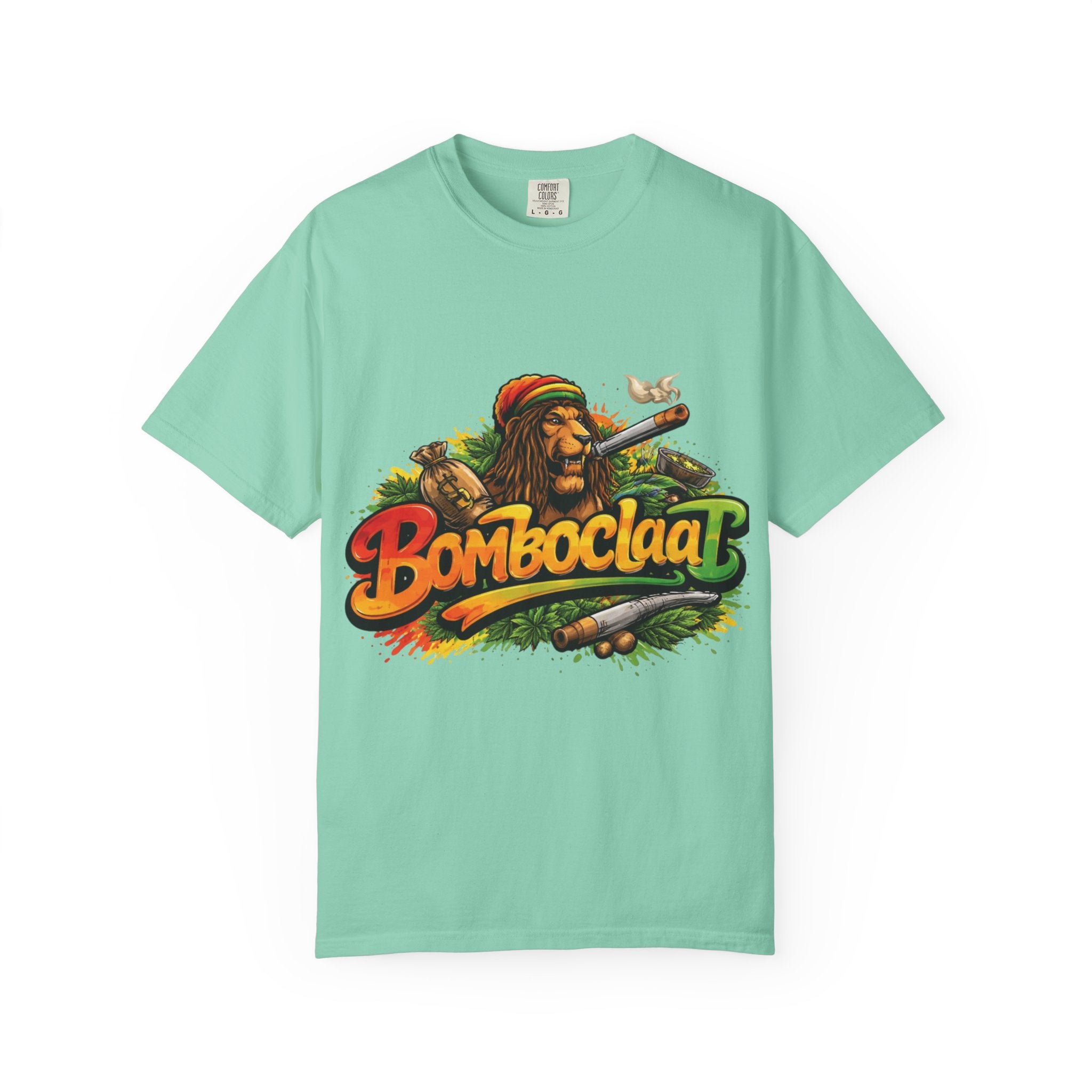 Rastafarian Lion with 'Bomboclaat' Graphic T-Shirt | Reggae Vibe