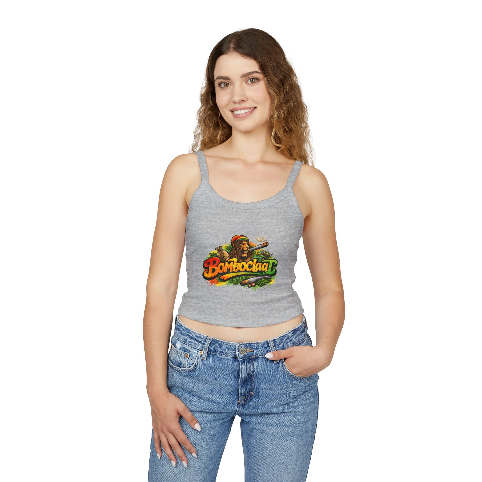 Rastafarian 'Bomboclaat' Graphic Crop Tank Top